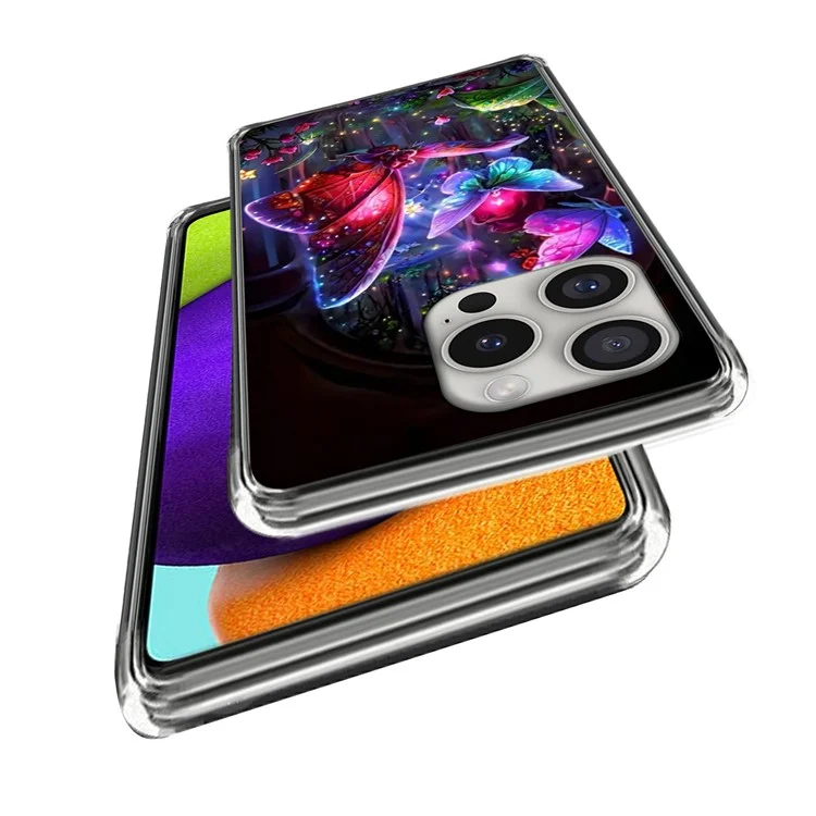 Funda para iPhone 16 Pro, Patrón IMD Impreso Resistente a Golpes Cubierta de Teléfono de TPU - Mariposa Soñadora