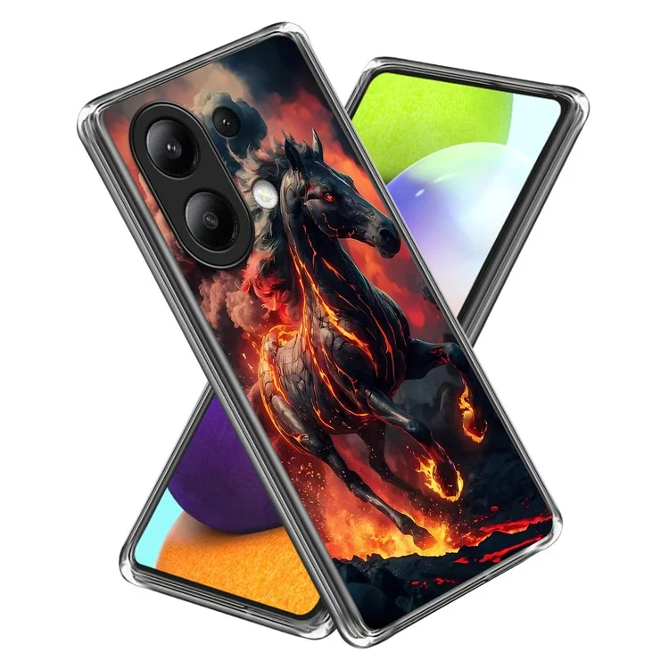Cover per Xiaomi Redmi Note 13 4G con Stampa IMD Antiurto in TPU - Cavallo Infuocato