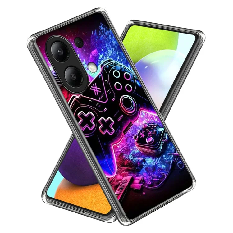 For Xiaomi Redmi Note 13 4G Case IMD Pattern Printed Shockproof TPU Phone Cover - Game Controller