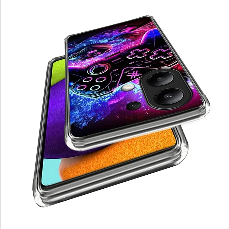For Xiaomi Redmi Note 13 4G Case IMD Pattern Printed Shockproof TPU Phone Cover - Game Controller