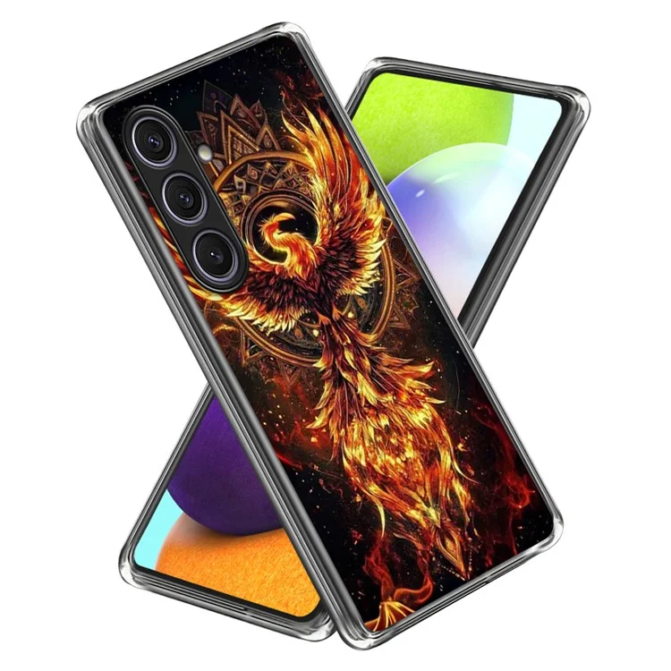 For Samsung Galaxy S25+ Case IMD Pattern Printed Shockproof TPU Phone Cover - Phoenix