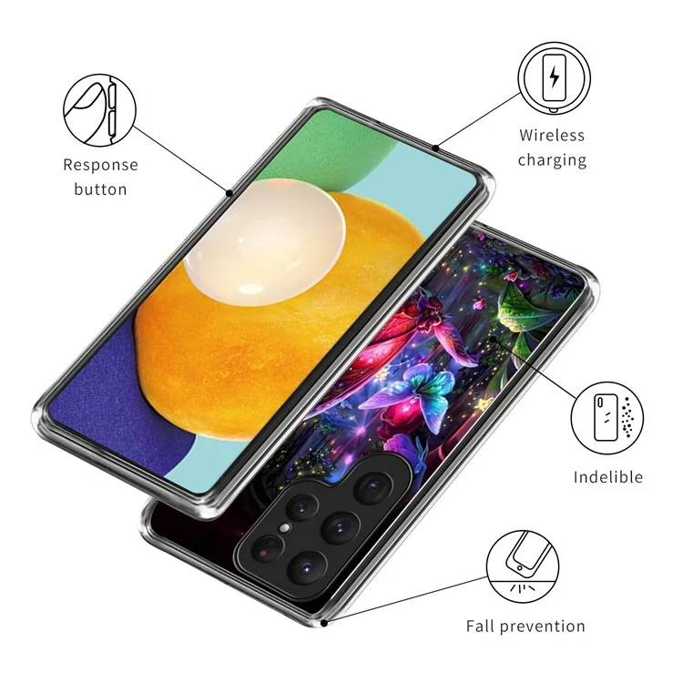 Für Samsung Galaxy S25 Ultra Hülle IMD Muster Bedruckt Stoßfeste TPU Handyhülle - Traumschmetterling