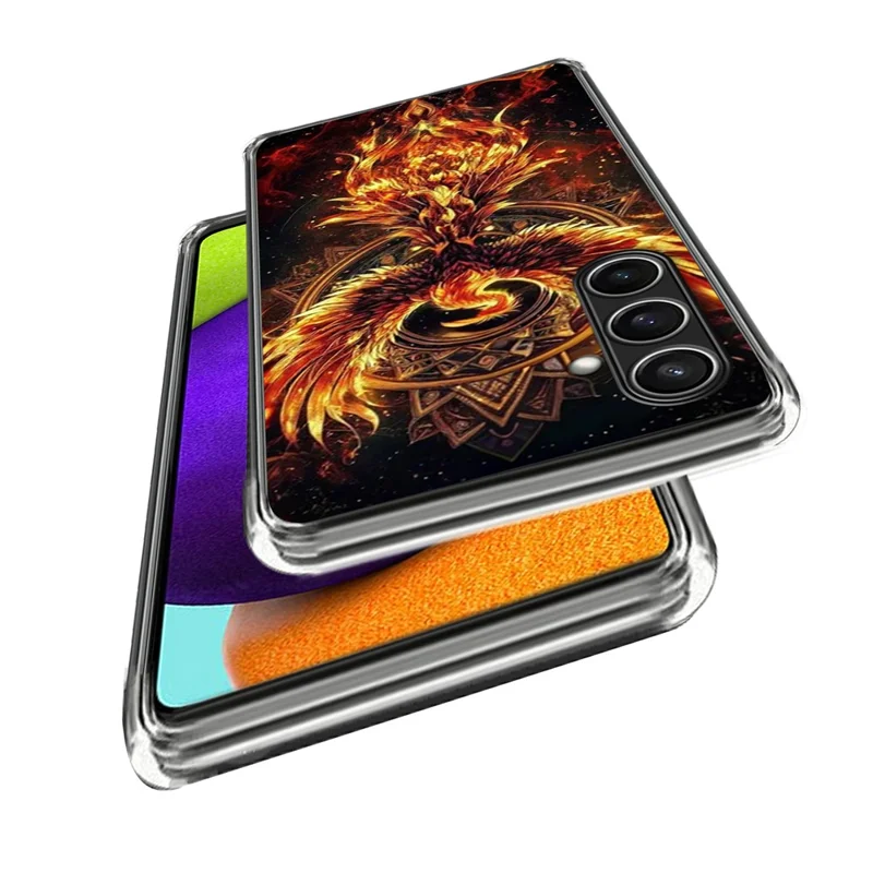 For Samsung Galaxy S24 FE Case IMD Pattern Printed Shockproof TPU Phone Cover - Phoenix