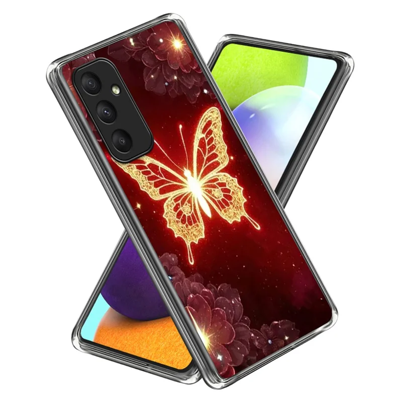 For Samsung Galaxy A36 5G Case IMD Pattern Printed Shockproof TPU Phone Cover - Golden Butterfly