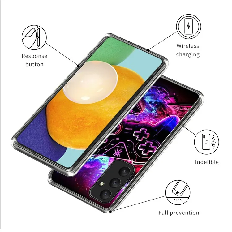 For Samsung Galaxy A36 5G Case IMD Pattern Printed Shockproof TPU Phone Cover - Game Controller
