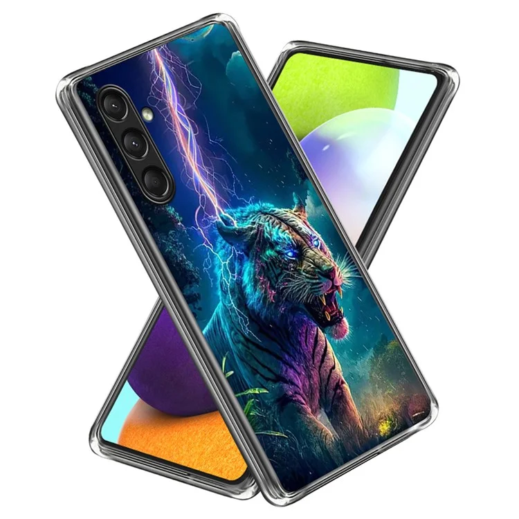 For Samsung Galaxy A16 5G  /  4G Case IMD Pattern Printed Shockproof TPU Phone Cover - Lightning Tiger