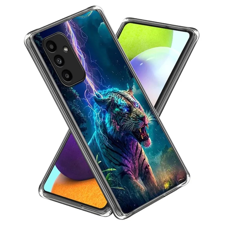 For Samsung Galaxy A15 5G  /  4G Case IMD Pattern Printed Shockproof TPU Phone Cover - Lightning Tiger