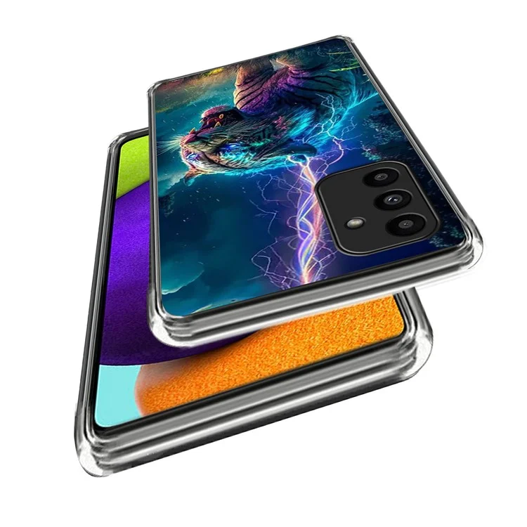 For Samsung Galaxy A15 5G  /  4G Case IMD Pattern Printed Shockproof TPU Phone Cover - Lightning Tiger