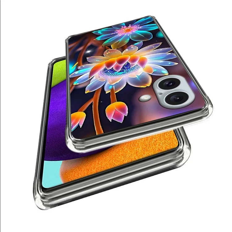 Cover per iPhone 16 con Stampa IMD, Custodia Protettiva Antiurto in TPU - Fiori Colorati