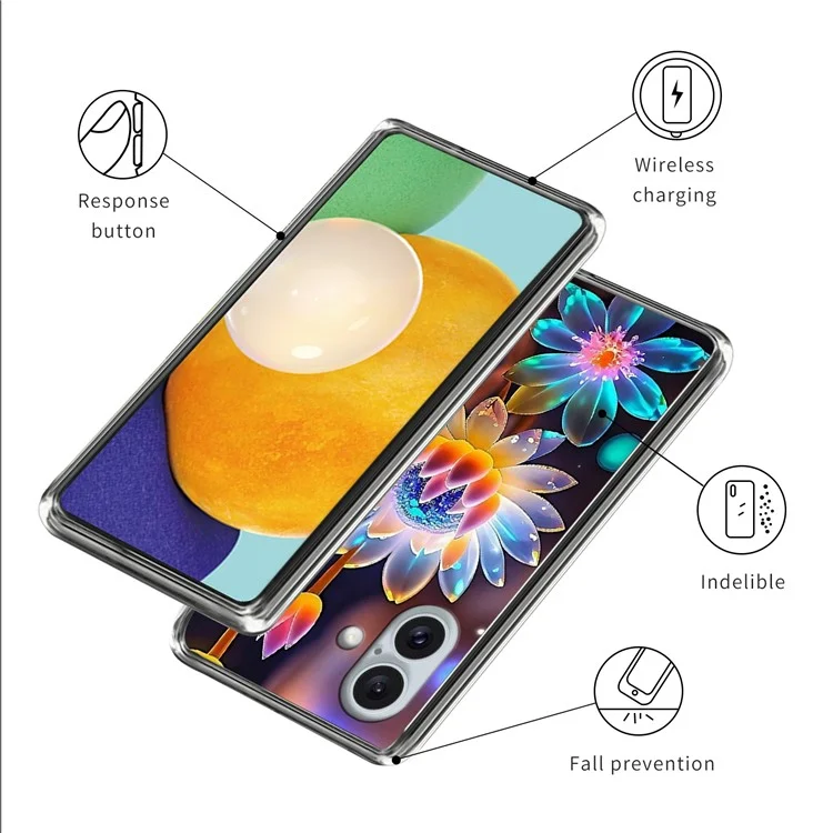 Cover per iPhone 16 con Stampa IMD, Custodia Protettiva Antiurto in TPU - Fiori Colorati