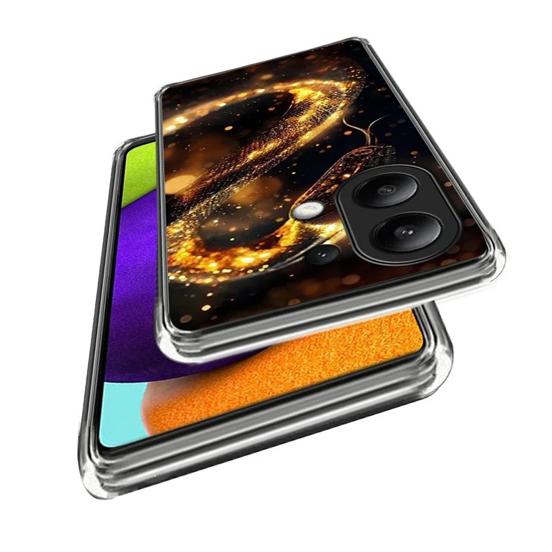 For Xiaomi Redmi Note 13 4G Case Pattern Printed IMD Shockproof TPU Phone Cover - Snake