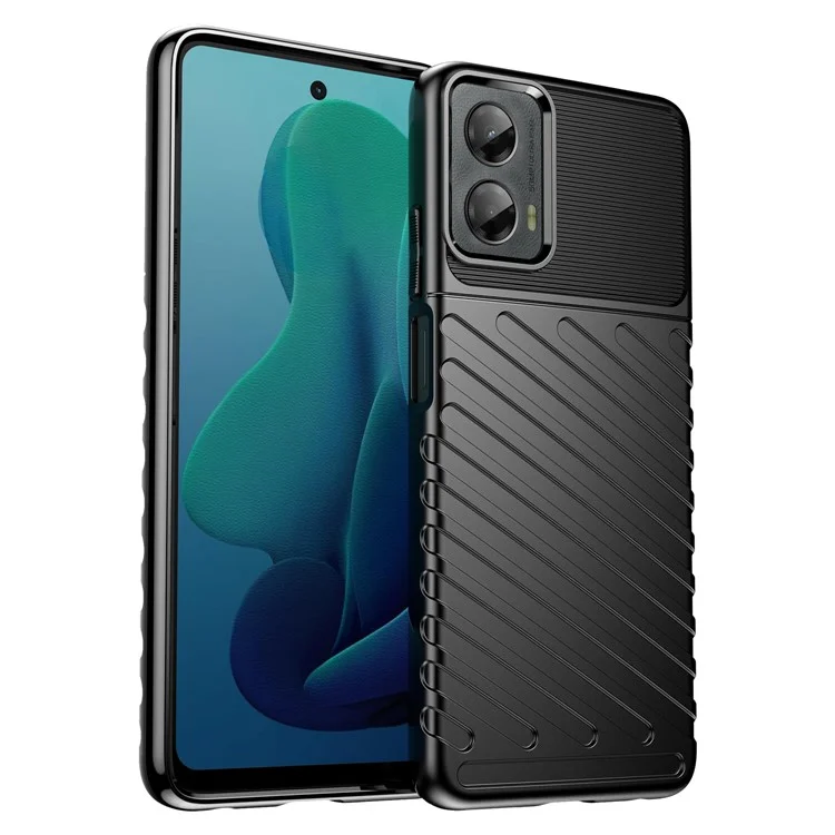 Cover per Motorola Moto G 5G (2024) con Texture a Twill, TPU Antiurto, Custodia Protettiva per Telefono - Nero