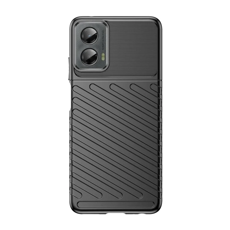 Cover per Motorola Moto G 5G (2024) con Texture a Twill, TPU Antiurto, Custodia Protettiva per Telefono - Nero