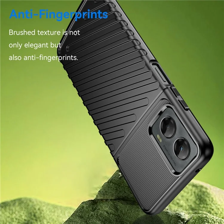 Cover per Motorola Moto G 5G (2024) con Texture a Twill, TPU Antiurto, Custodia Protettiva per Telefono - Nero