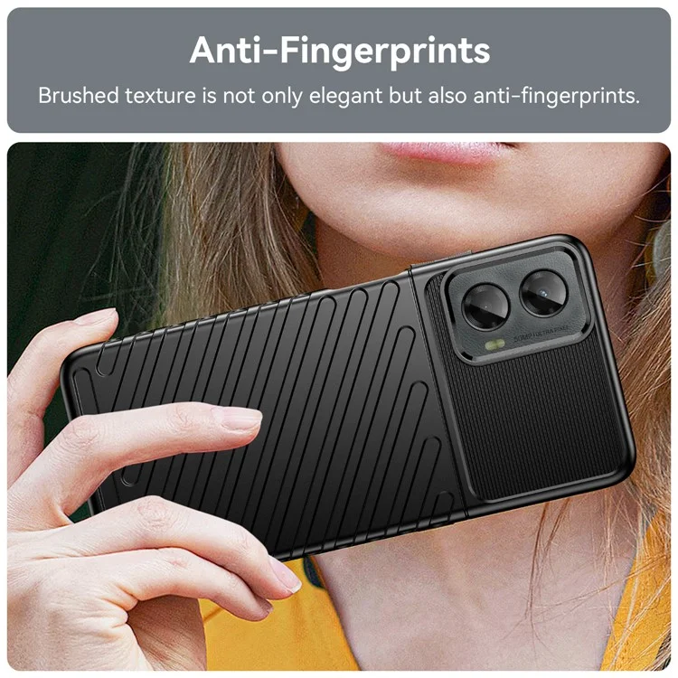 Cover per Motorola Moto G 5G (2024) con Texture a Twill, TPU Antiurto, Custodia Protettiva per Telefono - Nero