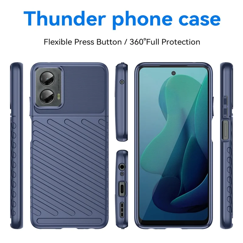 For Motorola Moto G 5G (2024) Case Twill Texture TPU Shockproof Protective Phone Cover - Blue