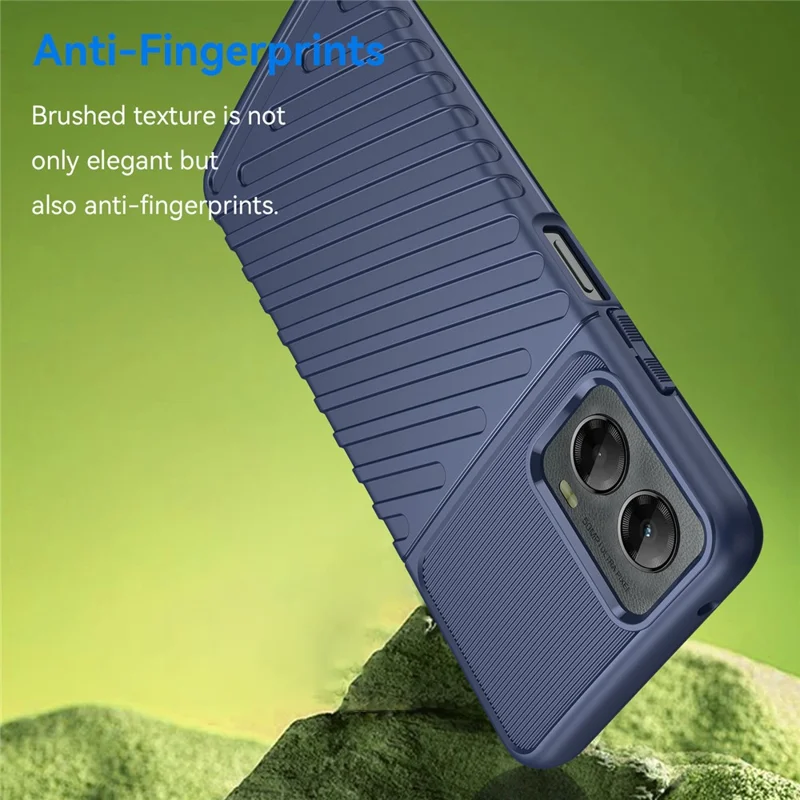 For Motorola Moto G 5G (2024) Case Twill Texture TPU Shockproof Protective Phone Cover - Blue