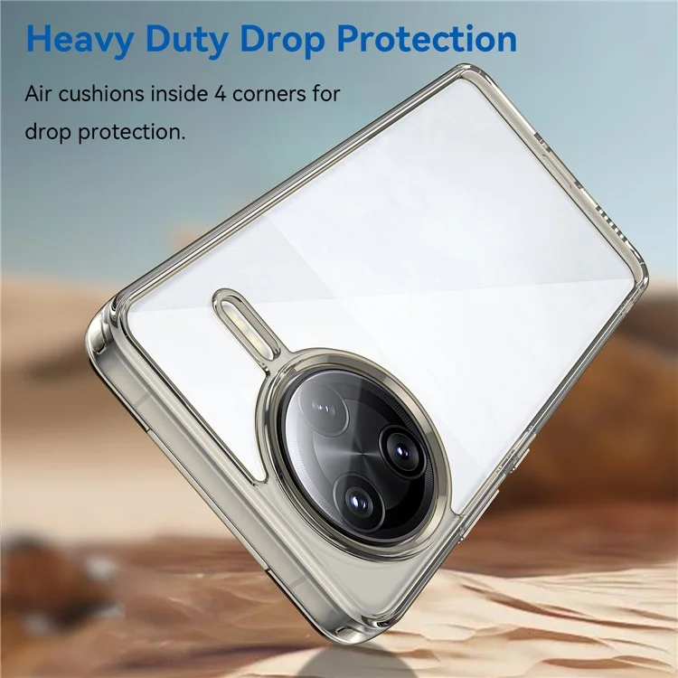 For Xiaomi Poco F7 Ultra 5G / Redmi K80 Pro 5G Case TPU + Acrylic Protective Clear Phone Cover - Transparent Grey