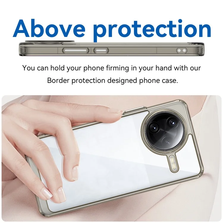 For Xiaomi Poco F7 Ultra 5G / Redmi K80 Pro 5G Case TPU + Acrylic Protective Clear Phone Cover - Transparent Grey