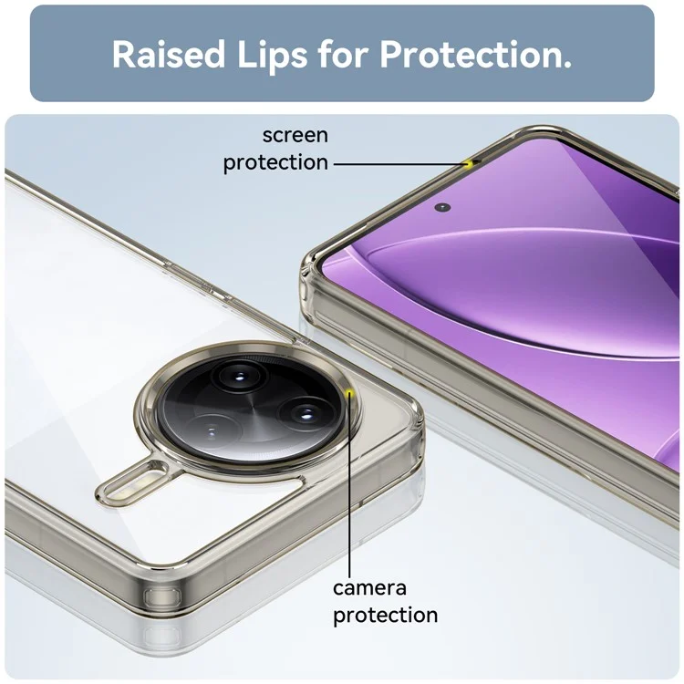For Xiaomi Poco F7 Ultra 5G / Redmi K80 Pro 5G Case TPU + Acrylic Protective Clear Phone Cover - Transparent Grey