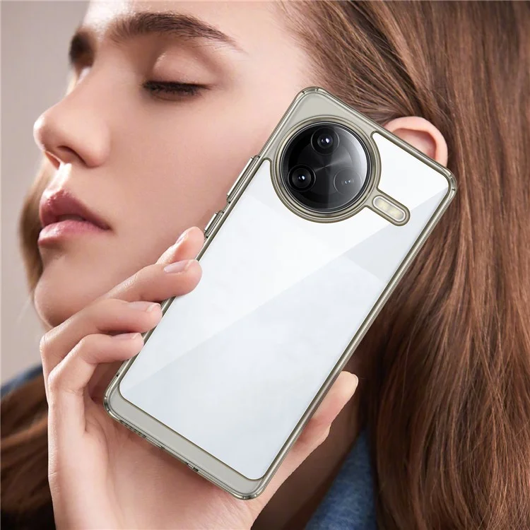 For Xiaomi Poco F7 Ultra 5G / Redmi K80 Pro 5G Case TPU + Acrylic Protective Clear Phone Cover - Transparent Grey