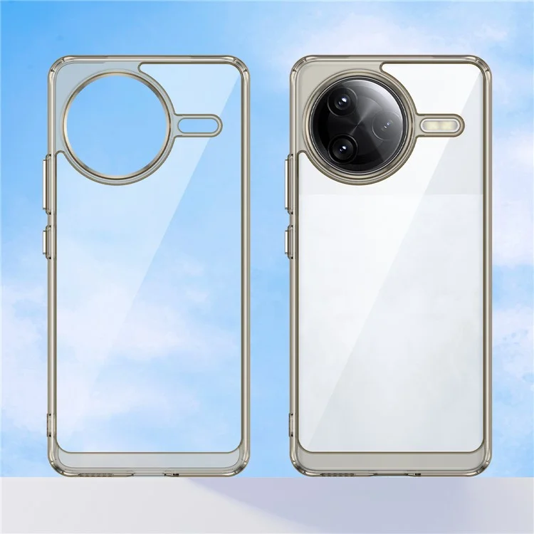 For Xiaomi Poco F7 Ultra 5G / Redmi K80 Pro 5G Case TPU + Acrylic Protective Clear Phone Cover - Transparent Grey
