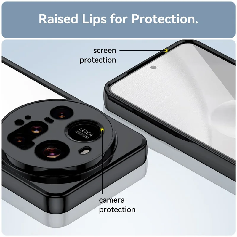 For Xiaomi 15 Ultra Case TPU + Acrylic Protective Clear Phone Cover - Black
