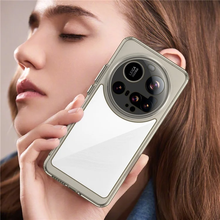 Чехол для Xiaomi 15 Ultra из ТПУ и акрила с прозрачной защитой - Прозрачно-серый