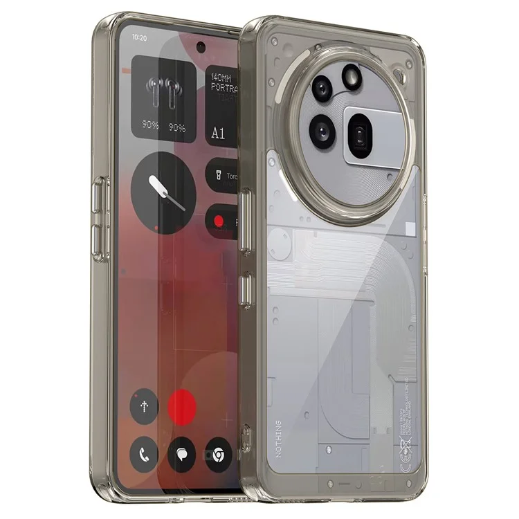 Cover per Nothing Phone (3a) Pro in TPU + Acrilico, Custodia Protettiva Trasparente - Grigio Trasparente