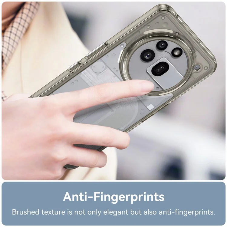 Cover per Nothing Phone (3a) Pro in TPU + Acrilico, Custodia Protettiva Trasparente - Grigio Trasparente