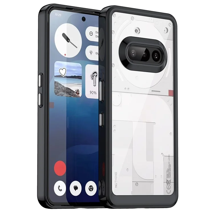 For Nothing Phone (3a) Case TPU + Acrylic Protective Clear Phone Cover - Black