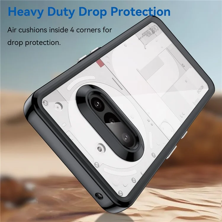 For Nothing Phone (3a) Case TPU + Acrylic Protective Clear Phone Cover - Black