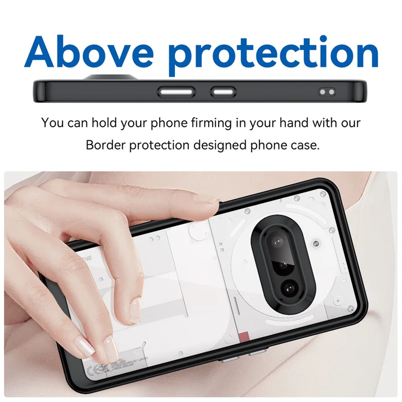 For Nothing Phone (3a) Case TPU + Acrylic Protective Clear Phone Cover - Black
