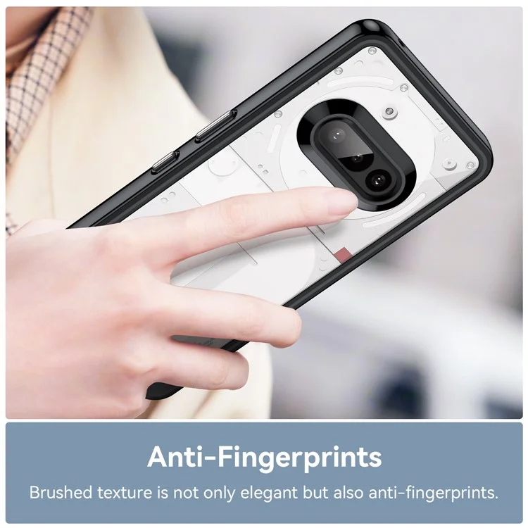 For Nothing Phone (3a) Case TPU + Acrylic Protective Clear Phone Cover - Black