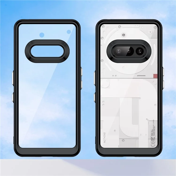 For Nothing Phone (3a) Case TPU + Acrylic Protective Clear Phone Cover - Black