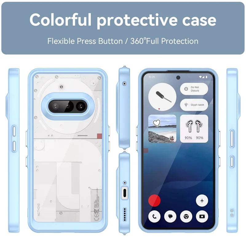 For Nothing Phone (3a) Case TPU + Acrylic Protective Clear Phone Cover - Blue