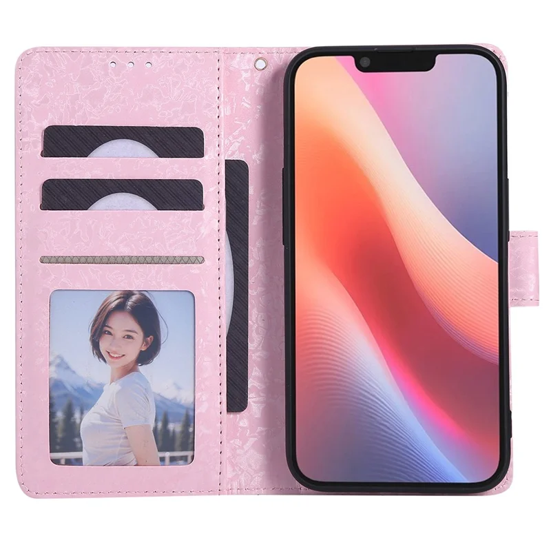 For iPhone 16e Case RFID Blocking Flower Leather Phone Cover - Rose Flower