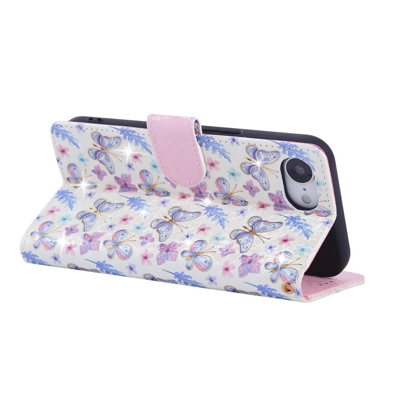 For iPhone 17e / 16e Case RFID Blocking Flower Leather Phone Cover - Butterfly Flower