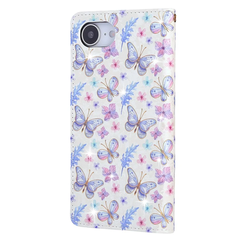 For iPhone 17e / 16e Case RFID Blocking Flower Leather Phone Cover - Butterfly Flower