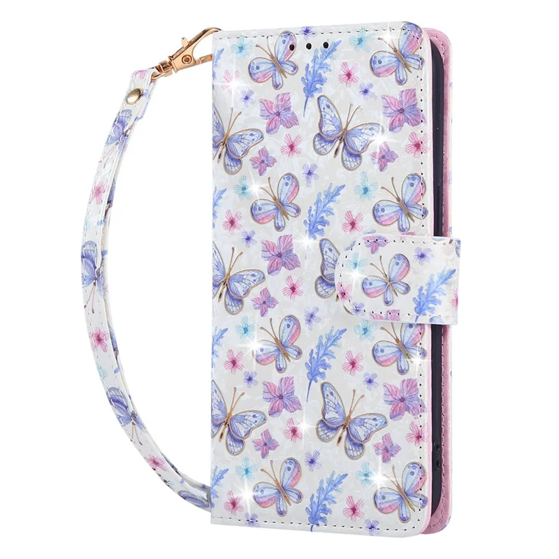 For iPhone 17e / 16e Case RFID Blocking Flower Leather Phone Cover - Butterfly Flower
