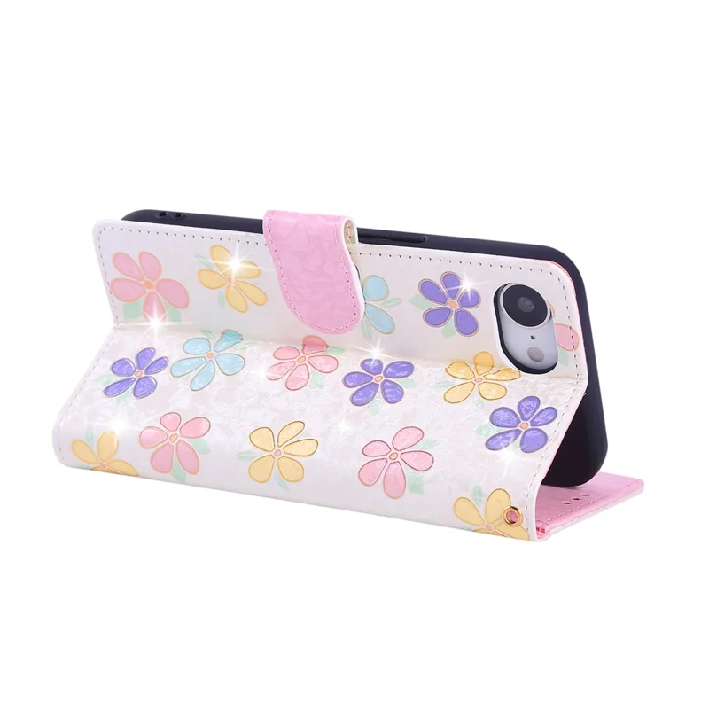 For iPhone 17e / 16e Case RFID Blocking Flower Leather Phone Cover - Colorful Flower