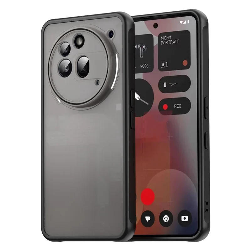 Cover per Nothing Phone (3a) Pro Antiurto con Airbag Trasparente Smerigliato in PC + TPU - Nero