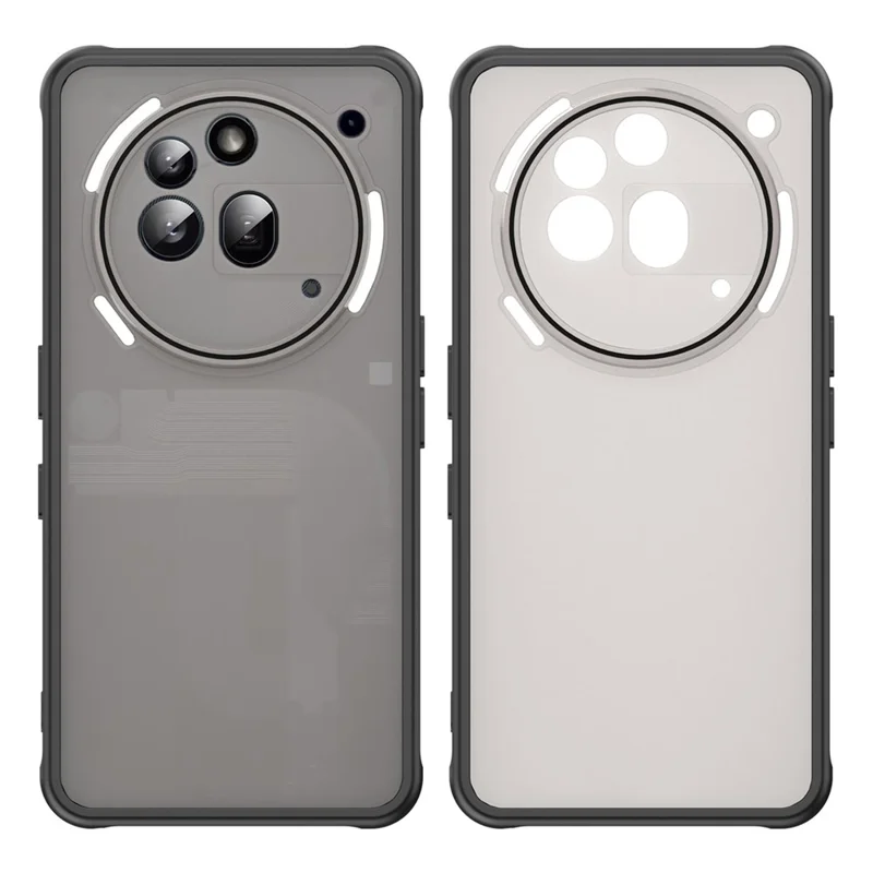 Cover per Nothing Phone (3a) Pro Antiurto con Airbag Trasparente Smerigliato in PC + TPU - Nero