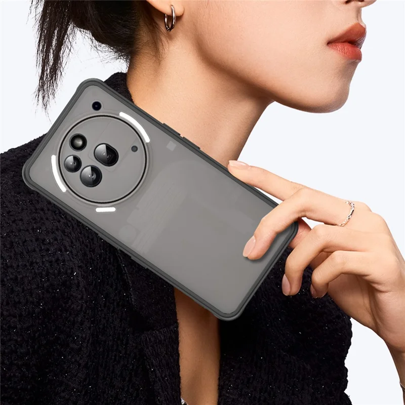 Cover per Nothing Phone (3a) Pro Antiurto con Airbag Trasparente Smerigliato in PC + TPU - Nero