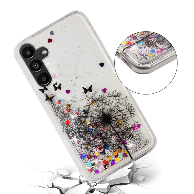 For Samsung Galaxy A56 5G Case Floating Quicksand Pattern Soft TPU Back Cover - Dandelion