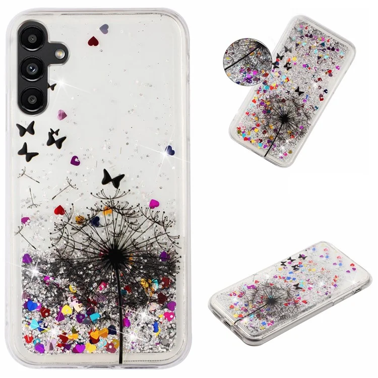 For Samsung Galaxy A56 5G Case Floating Quicksand Pattern Soft TPU Back Cover - Dandelion