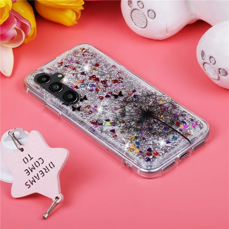 For Samsung Galaxy A56 5G Case Floating Quicksand Pattern Soft TPU Back Cover - Dandelion