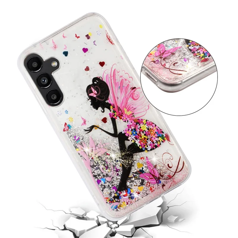 For Samsung Galaxy A56 5G Case Floating Quicksand Pattern Soft TPU Back Cover - Girl