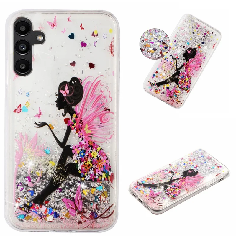 For Samsung Galaxy A56 5G Case Floating Quicksand Pattern Soft TPU Back Cover - Girl