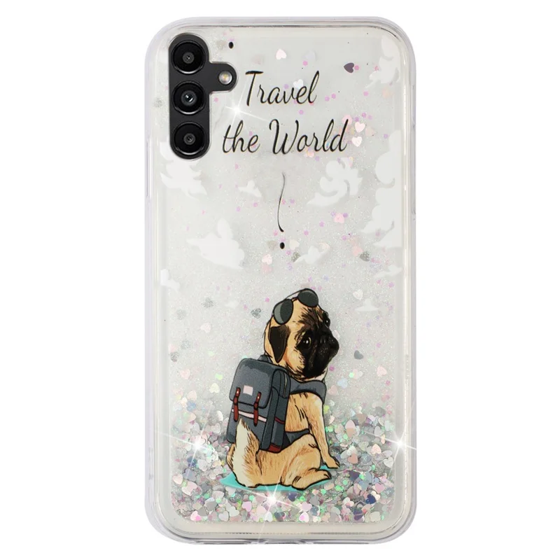 For Samsung Galaxy A36 5G Case Floating Quicksand Pattern Soft TPU Back Cover - Dog